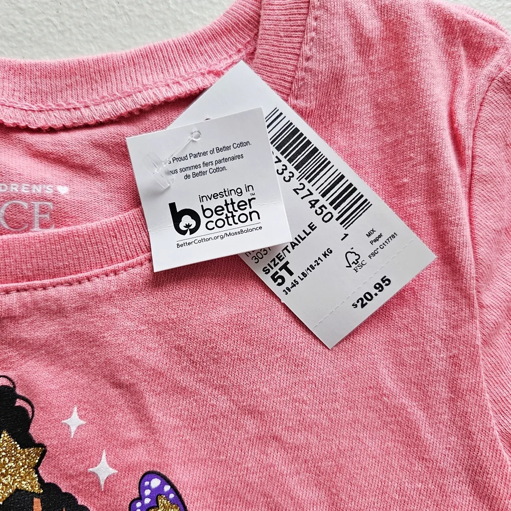 The Children’s Place 100% Cotton Pink Girl Icons Graphic Tee T-shirt Size 5T